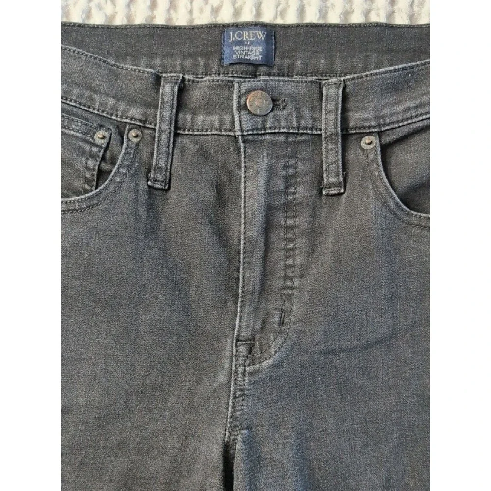 J. Crew Black High Rise Vintage Straight Ankle Crop Jeans Size 30